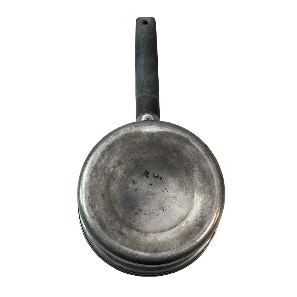Ekco Flint Stainless Steel 1 Qt Saucepan with Lid‎ Vintage USA Cookware Silver